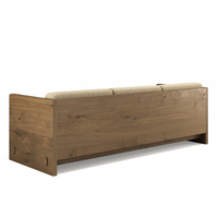 Ensemble de canapés sectionnels modernes pour salon, design nordique, en tissu danois rembourré, 3+2+1 places, base en bois, pour villa