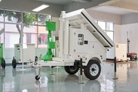 ENERGYFIT Tour d'éclairage LED solaire mobile portable à mât télescopique DC, étanche IP65, 100W, 80000 heures, pour éclairage routier et paysager