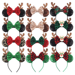 ที่คาดผมหูหนูแบบปรับได้สำหรับเด็ก ลายเรนเดียร์และสโนว์แมน วัสดุพลาสติก มี 19 สี สำหรับงานปาร์ตี้เทศกาลคริสต์มาส - Product Image 4