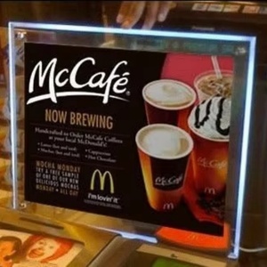Customized Modern Style <b>Magic</b> Mirror LED Light Painting Acrylic Plastic Photo Frame Lamp for Advertising - Product Image 3