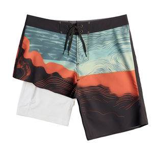 Costume con Logo personalizzato costume da Surf bauli da uomo pantaloni da spiaggia pantaloncini da bagno elasticizzati 4 vie con tasche - Product Image 2