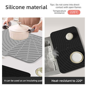 แผ่นรองจานซิลิโคนอเนกประสงค์ ทำความสะอาดง่าย เป็นมิตรกับสิ่งแวดล้อม ทนความร้อน แผ่นรองจานซิลิโคนสำหรับเคาน์เตอร์ครัว - Product Image 6