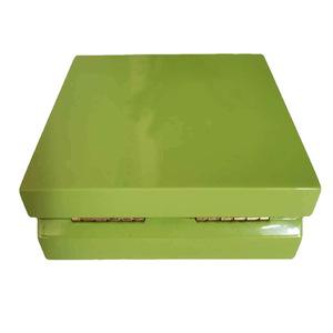 Caja de joyería de cuero con tapa abatible, color verde claro, rectangular, de madera, para guardar anillos y pulseras, YH0093 - Product Image 3