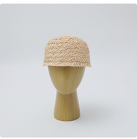 Chapeau bob en raphia tressé à la main pour femme, style japonais, à bord court, chapeau de soleil d'été pour les vacances et le quotidien