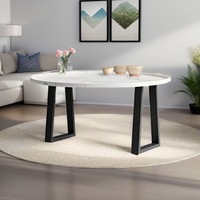 Lot de 2 pieds de table trapézoïdaux en fer noir de style industriel de la marque HFX, faciles à installer et robustes pour la table à manger/bureau DIY