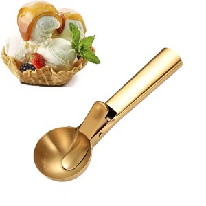 Cuchara de helado de acero inoxidable, herramienta de Metal ecológica con diseño de bola de cuchara de sandía de fruta para uso doméstico - Product Image 1