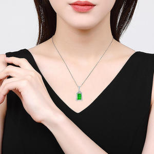 จี้หยกธรรมชาติสีเขียว ประดับเงินแท้ S925 เครื่องประดับแฟชั่นสำหรับผู้หญิง พร้อมใบรับรอง D752 - Product Image 5
