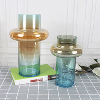 ZHAOHAI — Vase en verre pour décoration de maison, grand Vase à fleurs côtelées à bulles