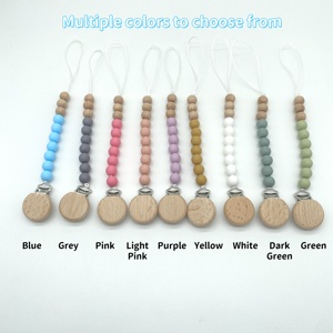 Chaîne de sucette en silicone multicolore personnalisable avec logo, matériau de qualité alimentaire, attache-sucette pour bébé, vente chaude - Product Image 3