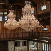 Lustre en cristal suspendu sur mesure Langchu pour hôtel, villa, mariage, luminaires décoratifs de luxe, AC 85-265V