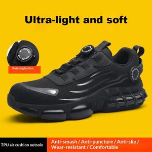 Zapatos de Trabajo Ligeros al por Mayor, Zapatos Deportivos con Puntera de Acero, Zapatos Deportivos Transpirables con Botón Giratorio - Product Image 3
