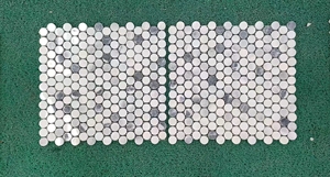 Mosaico de Mármol Blanco Moderno, Cuadrado, Ecológico, Esmaltado, para Paredes de Dormitorios, Hoteles, Comedores, Escuelas, Interiores Contemporáneos - Product Image 3
