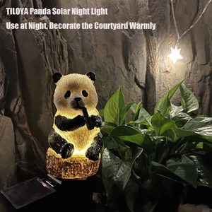 Lampe solaire de jardin Panda LED, décoration extérieure résistante à l'eau, alimentée par énergie solaire, pour patio et cour - Product Image 4