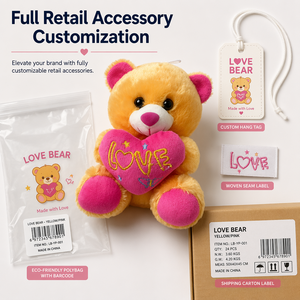 Orsetto di peluche con pelliccia sintetica, semilavorato, per abbracciare, con imbottitura in PP, ideale come regalo - Product Image 6
