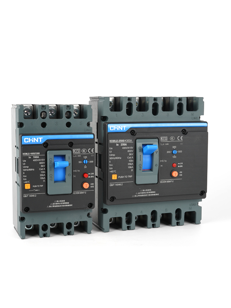 RCBO Chint NXMLE Series 4P Plastic case Residual Current Circuit