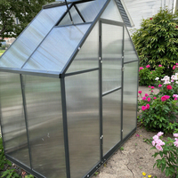 Adorable moderno pequeño aluminio vivero invernadero ajustable ventanas bisagra puerta PC tableros plástico pared Metal naturaleza plantación