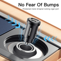 Essager 2022 Gyroscope Fasr 30W 45W Mini chargeur de voiture à 2 ports USB Type C avec Protection contre les surcharges