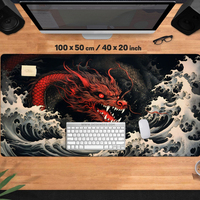 Accessoires de jeu Dragon Chinois, clavier, tapis de souris en caoutchouc XXL, tapis de bureau pour PC Gamer, ordinateur portable, écologique et imperméable, en stock