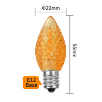 Nouveauté : Ampoules LED C7 Multicolores à Facettes avec Capteur, Lumières de Noël, 2700K Blanc Chaud, Décoratives Résidentielles, Filament SMD E12