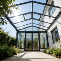Kit de serres modulaires en aluminium 4 saisons avec toit rétractable en verre, solarium, véranda de luxe, véranda autoportante de haute qualité pour l'extérieur