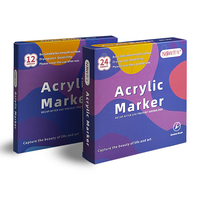 Marqueurs acryliques à pointe souple 48 couleurs, spécifiques aux étudiants, non toxiques, lavables, stylos de peinture imperméables