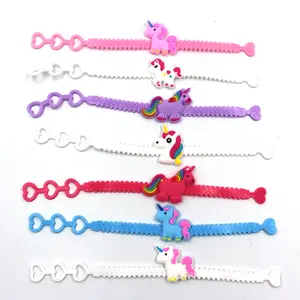 Wristbands Unicorn צמיד תכשיטי ילד Cartoon ילדים צמידי גומי Wristbands עבור בנים ובנות