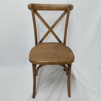 Chaise de salle à manger en bois massif avec dossier croisé confortable pour hôtels, salons, usage intérieur/extérieur