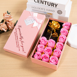 Caja de Regalo con 12 Jabones Perfumados con Aroma a Rosa, Flor Artificial, Recuerdo Práctico para Cumpleaños, Eventos Creativos, Pequeño Souvenir al por Mayor - Product Image 1