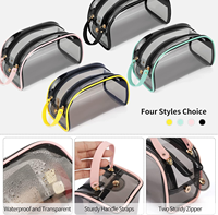 Pochette de maquillage vintage en PVC avec fermeture éclair et logo personnalisé pour femmes, idéale pour les voyages et l'organisation