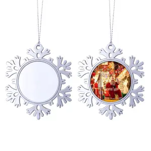 Gepersonaliseerde sublimatie blanco metalen kerstboom sneeuwvlok ornamenten - Product Image 1