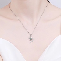 Collier pour femme en argent sterling 925 avec pendentif cœur en moissanite taille ronde 6 mm 0,8 ct, vente en gros, best-seller