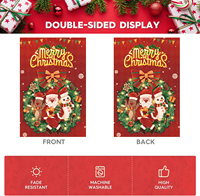 Drapeaux de jardin en lin personnalisés pour l'extérieur double face 12x18 pouces bannière décorative de jardin de Noël personnalisé