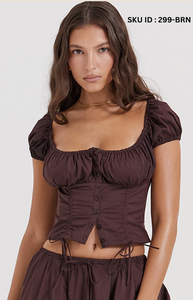 Top Corset Elegante e Informal para Mujer, Suave, Ligero y Cómodo, Tejido con Estampado Floral/Color Liso, Ideal para Fiestas, Oficina y Uso Diario - Product Image 3