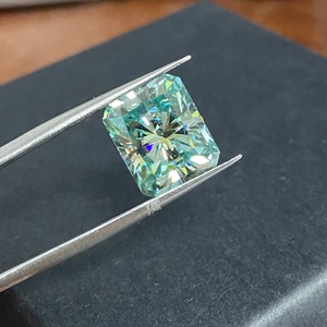 Gemas HQ de <span class=keywords><strong>diamante</strong></span> de Aguamarina azul claro, gemas sueltas de moissanita de corte radiante para fabricación de anillos, 10x14mm, <span class=keywords><strong>8</strong></span> quilates - Product Image 2