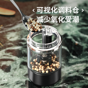 Electric Pepper <b>Grinder</b> Rechargeable Battery Powered Stainless Steel Blade Plastic Housing Knob Control For Kitchen <b>Coffee</b> Salt - Product Image 2