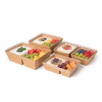 Grandes boîtes à emporter jetables pour le petit-déjeuner, le déjeuner, en papier kraft, pour pique-nique, contenants modernes pour la restauration rapide à emporter, emballages pour restaurants