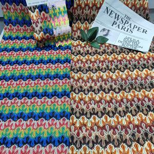 <span class=keywords><strong>Tissu</strong></span> tricoté géométrique coloré <span class=keywords><strong>Missoni</strong></span>, magnifique <span class=keywords><strong>tissu</strong></span> en polyester tricoté au crochet pour la confection de robes et de vêtements - Product Image 1