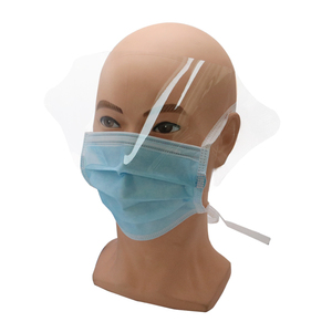 Mascarilla Facial de 3 Capas con Cinta para Atar, Protección Respiratoria Antivaho para Clínica <span class=keywords><strong>Dental</strong></span>, Mascarilla Facial Desechable Tipo IIR con Visera, Personalizable al por Mayor - Product Image 1