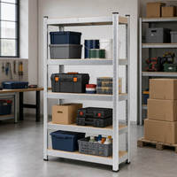 Étagère métallique large QDDOWELL à 3-5 niveaux, revêtement poudré, 120x40x180cm, capacité 265kg, robuste