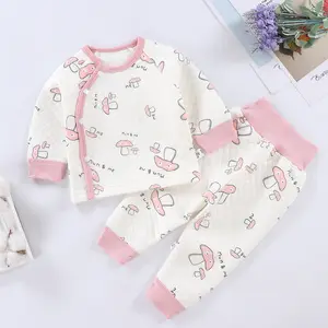 Hot sale children thermal underwear Toddler long johns cotton Winter Pajamas set baby clothes Thick Woolen Warm Clothing Outfit