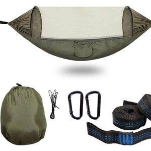 WOQI nuevo diseño de color <span class=keywords><strong>verde</strong></span> hamaca abierta automática hamaca portátil para 2 personas con mosquitera - Product Image 6
