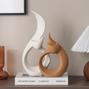 Conjunto de Esculturas Decorativas Wabi Sabi para Sala de Estar, Decoración del Hogar, Adorno para Entrada, Pieza de Arte Moderna y Minimalista - Product Image 4