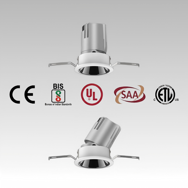 CRI 90 LED Downlight Anti-Glare Tilt Luxury Recessed Dimmable IP33 Ceiling Light Cob Spotlight for Hotel Villa