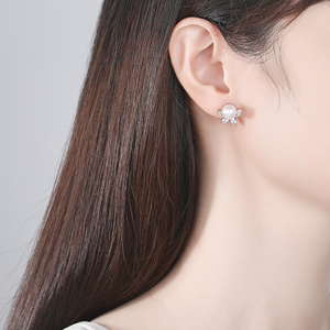 LUOTEEMI blanco perla de la boda de novia y collar de cristal de piedra de alta calidad de mujer pendientes de conchas marinas - Product Image 3