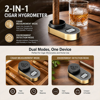 Cigarloong Nouveau Hygromètre à Cigares Portable Multifonctionnel avec Longue Durée de Vie de la Batterie Accessoire pour Cigares Testeur d'Humidité pour Cigares