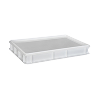 Boîtes de rangement empilables blanches de qualité alimentaire Boîte rectangulaire en plastique pour fermentation de pâte à pizza avec couvercle pour boulangerie