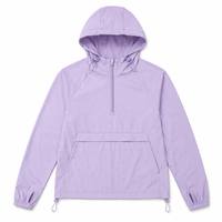 Veste Anorak légère pour femme PullShield UPF50+ avec protection solaire, capuche intégrée, demi-zip, poche kangourou