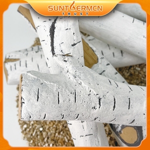 Artificial Birch Ceramic Gas Fireplace <strong>Logs</strong> <strong>Decorative</strong> Wood Fire <strong>Logs</strong> - Product Image 3