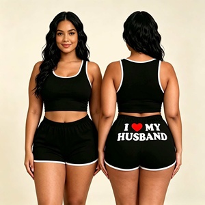 Shorts de bain taille haute pour femme avec imprimé « I Love My Husband » – Collection été décontractée à taille élastique – Grande Vente - Product Image 5