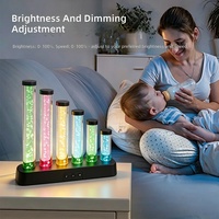 Lampe de chevet en acrylique cristal à colonne d'air, lumière ambiante RVB colorée, veilleuse rythmique haut de gamme à détection sonore pour chambre à coucher et maison